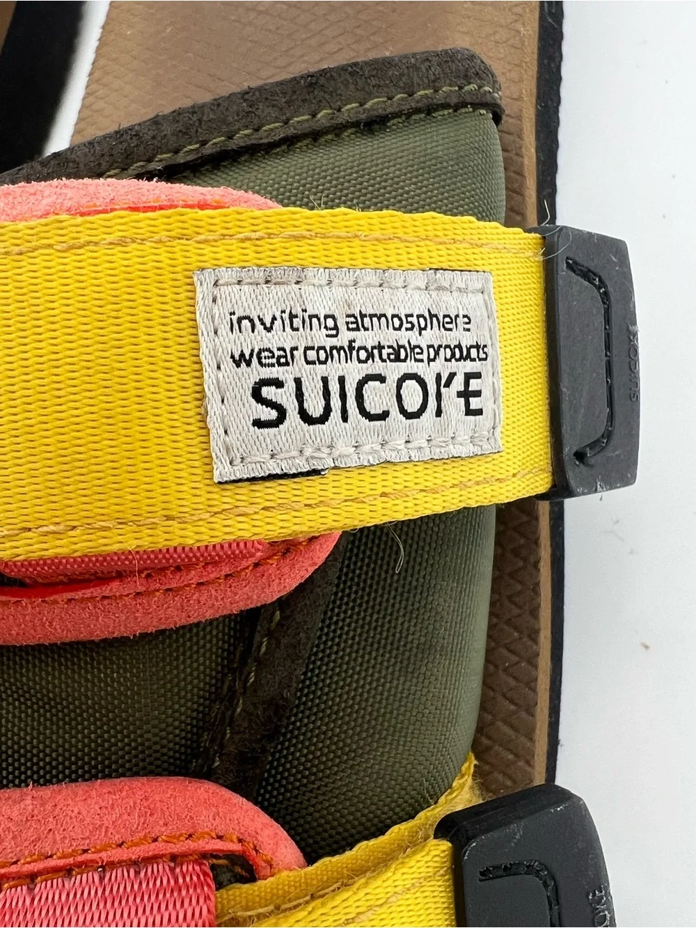Suicoke Moto cab olive brown Nylon sandals Men’s size 8 Women’s size 10 shoes